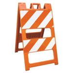 Plasticade Barricade Type II Orange - 12" X 24" Top Panel  8" X 24" Bottom Panel
High Intensity Prismatic Grade Striped Sheeting