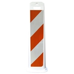 Gemstone Vertical Panel White - 8" x 34" High Intensity Prismatic Grade Striped Sheeting with
6" wide stripes