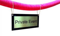 Hanging Velvet Rope Sign - Brass with brass chain