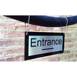 Hanging Velvet Rope Sign - Brass with Steel chain