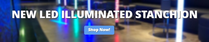 New LED Illuminated Retractable Belt Stanchion