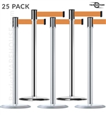 Tensabarrier Slimline 890U Chrome 25-Pack