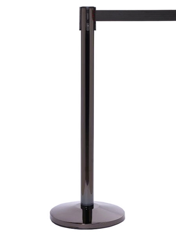 Premium BLACK CHROME 11' ft. Belt Stanchion - PR25BCCV