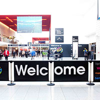 Queue Line Advertising Retractable Q-Boss Panel